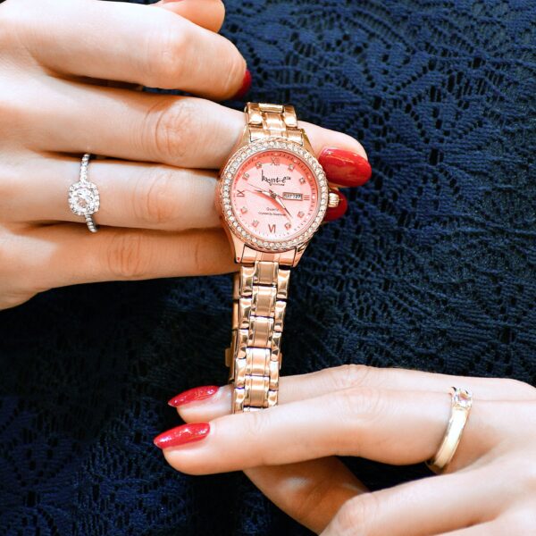Lustrous Rose Gold Pink Watch Embellished With SWAROVSKI¬Ã† Crystals - Image 8
