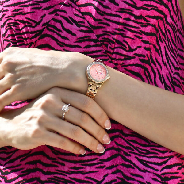 Lustrous Rose Gold Pink Watch Embellished With SWAROVSKI¬Ã† Crystals - Image 10
