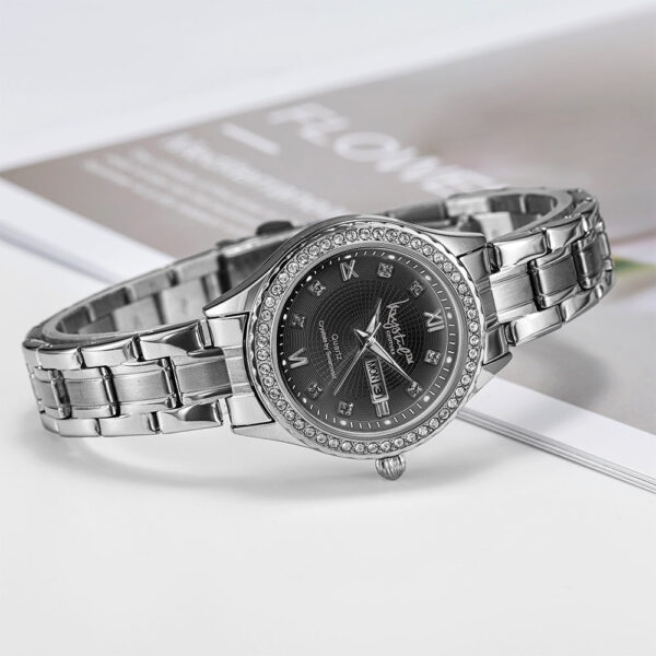 Lustrous White Gold on Black Watch Embellished With SWAROVSKI¬Ã† Crystals - Image 6