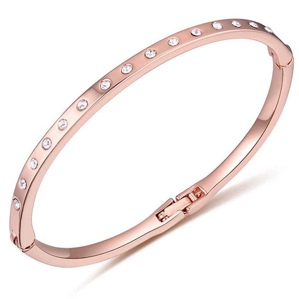 In-Line Bangle Rose Gold Embellished with SWAROVSKI® Crystals