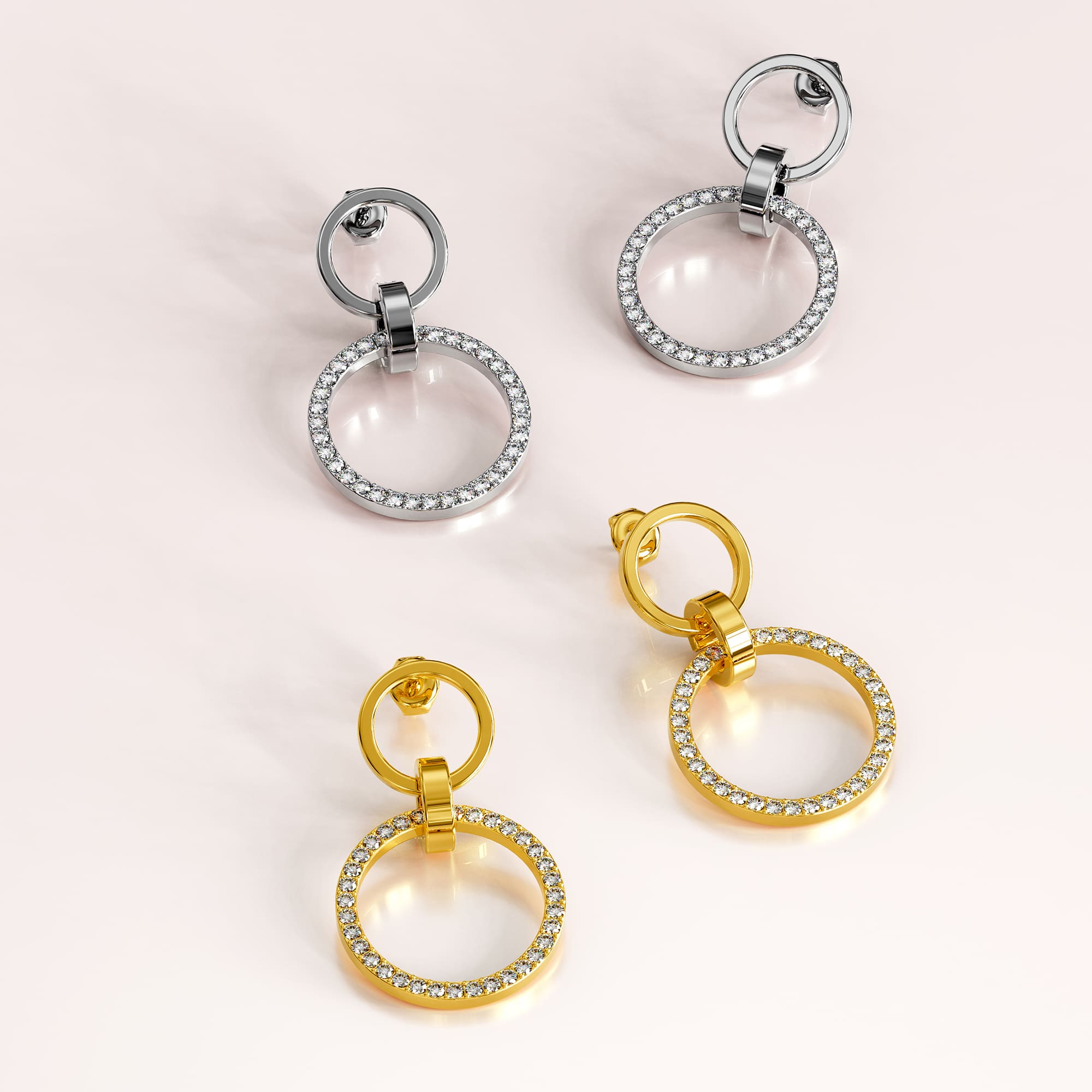 Orbit of Elegance Earrings Embellished with SWAROVSKI® Crystal in White Gold - Image 5