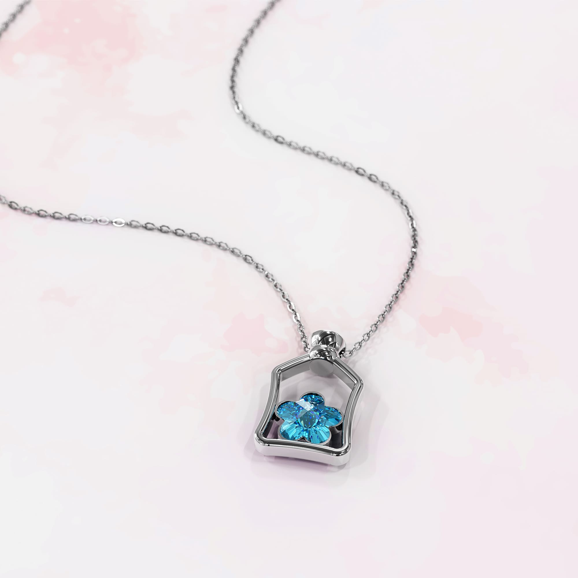 Cutie Star Necklace Embellished with Blue SWAROVSKI® Crystals - Image 2