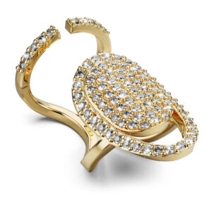 Rebecca Crystal Generosity Gold Pinky Nail Ring