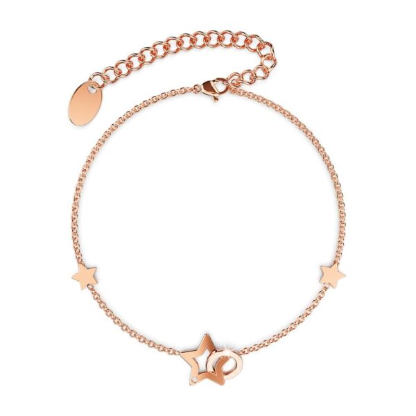 Guiding Stars Bracelet in Rose Gold Plated Titanium with Genuine 0.005ct Diamond