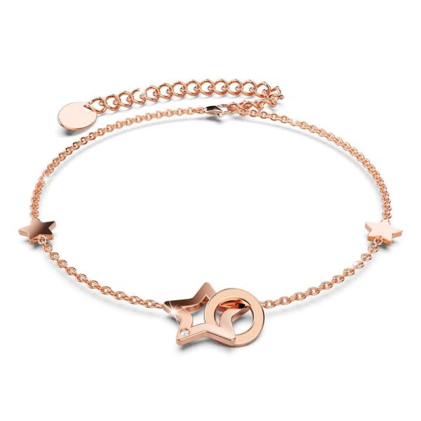 Guiding Stars Bracelet in Rose Gold Plated Titanium with Genuine 0.005ct Diamond - Image 2