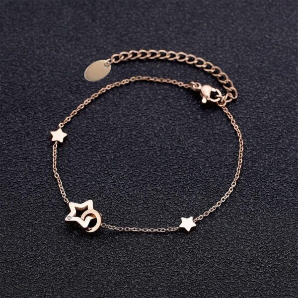 Guiding Stars Bracelet in Rose Gold Plated Titanium with Genuine 0.005ct Diamond - Image 5