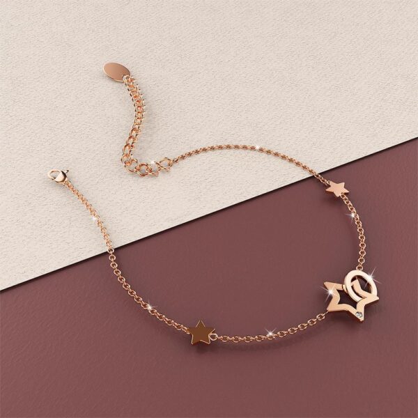 Guiding Stars Bracelet in Rose Gold Plated Titanium with Genuine 0.005ct Diamond - Image 3