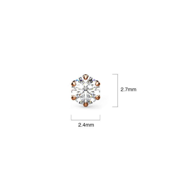 0.1ct Starlit Solitaire Diamond Stud Earrings Encased in 18k Rose Gold - Image 5
