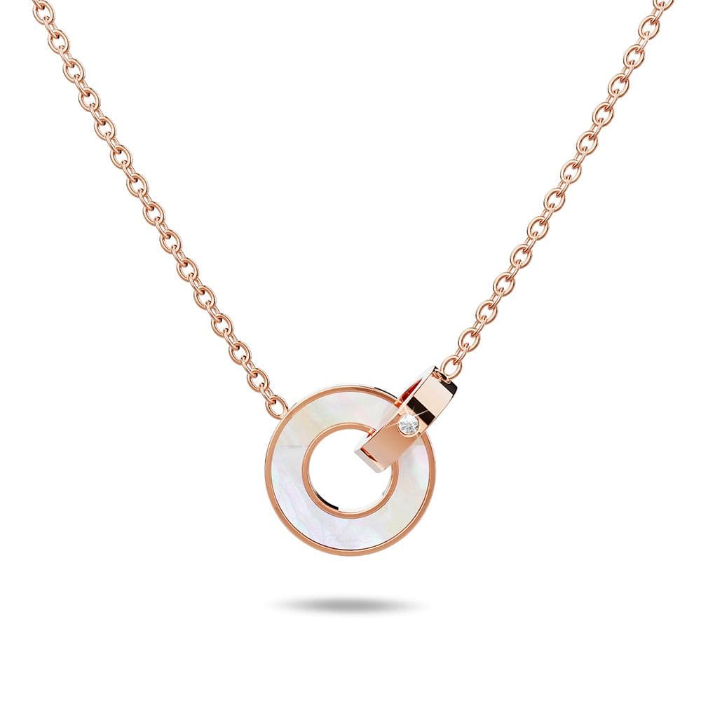 Forever Entwined Necklace in Rose Gold Plated Titanium with Genuine 0.005ct Diamond