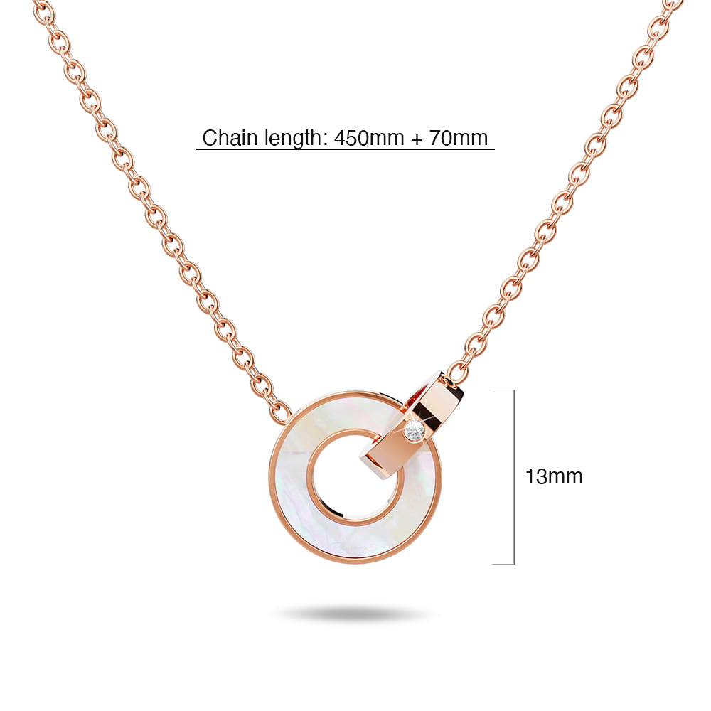 Forever Entwined Necklace in Rose Gold Plated Titanium with Genuine 0.005ct Diamond - Image 10