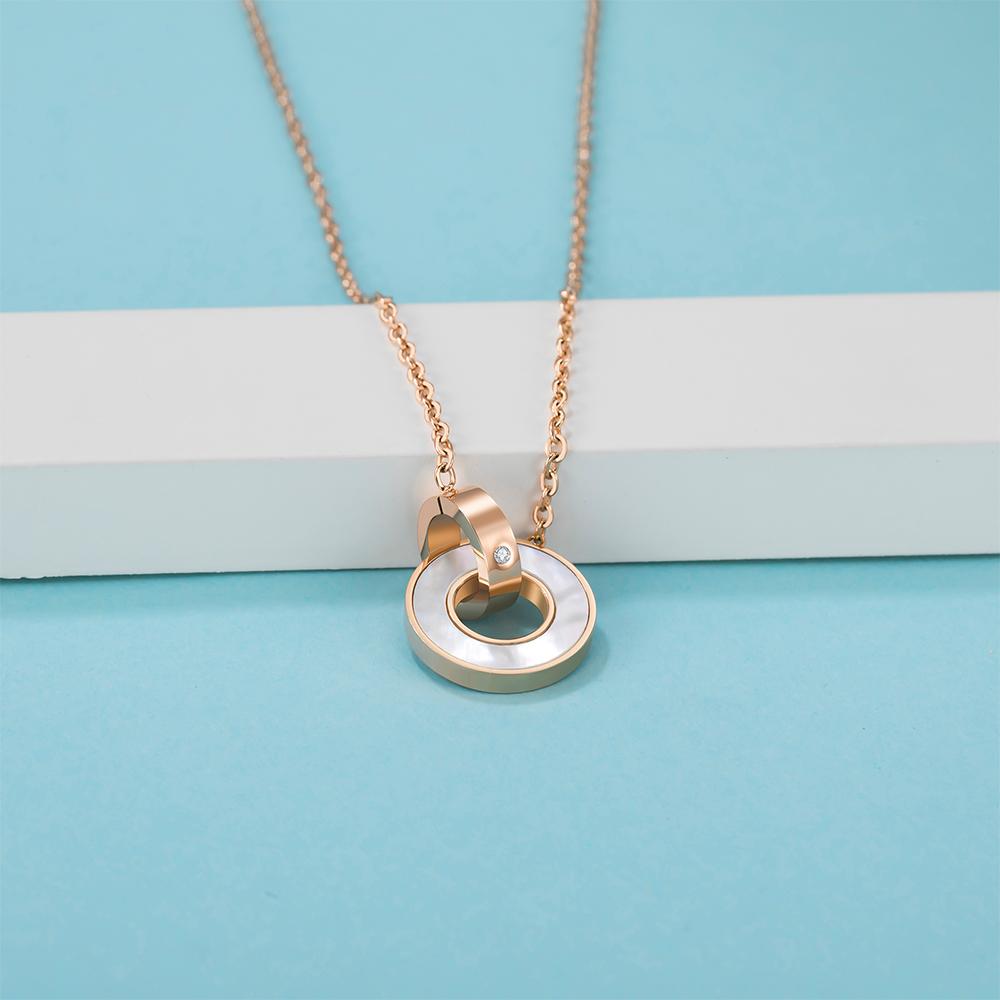 Forever Entwined Necklace in Rose Gold Plated Titanium with Genuine 0.005ct Diamond - Image 5