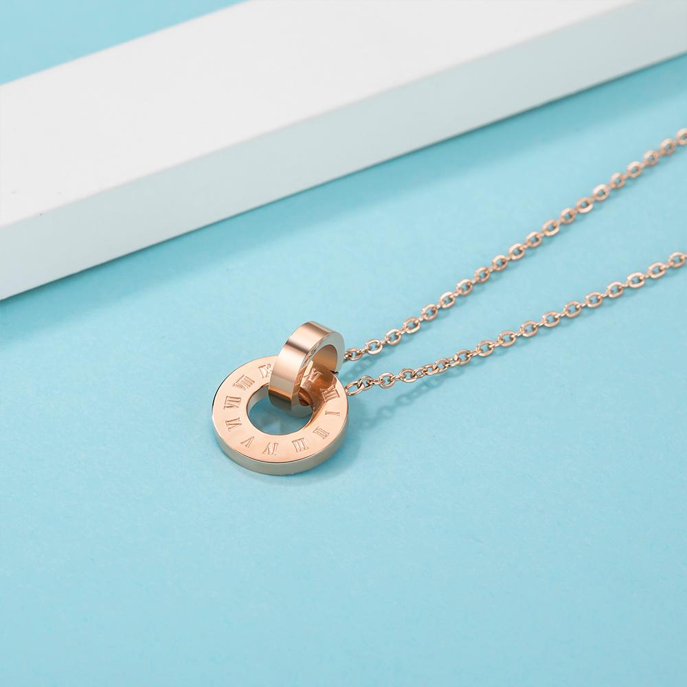 Forever Entwined Necklace in Rose Gold Plated Titanium with Genuine 0.005ct Diamond - Image 6
