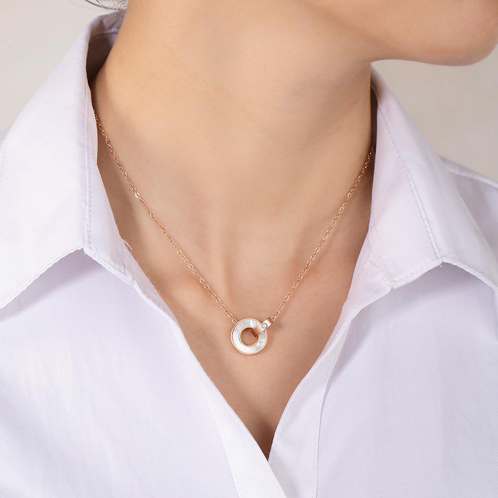 Forever Entwined Necklace in Rose Gold Plated Titanium with Genuine 0.005ct Diamond - Image 8