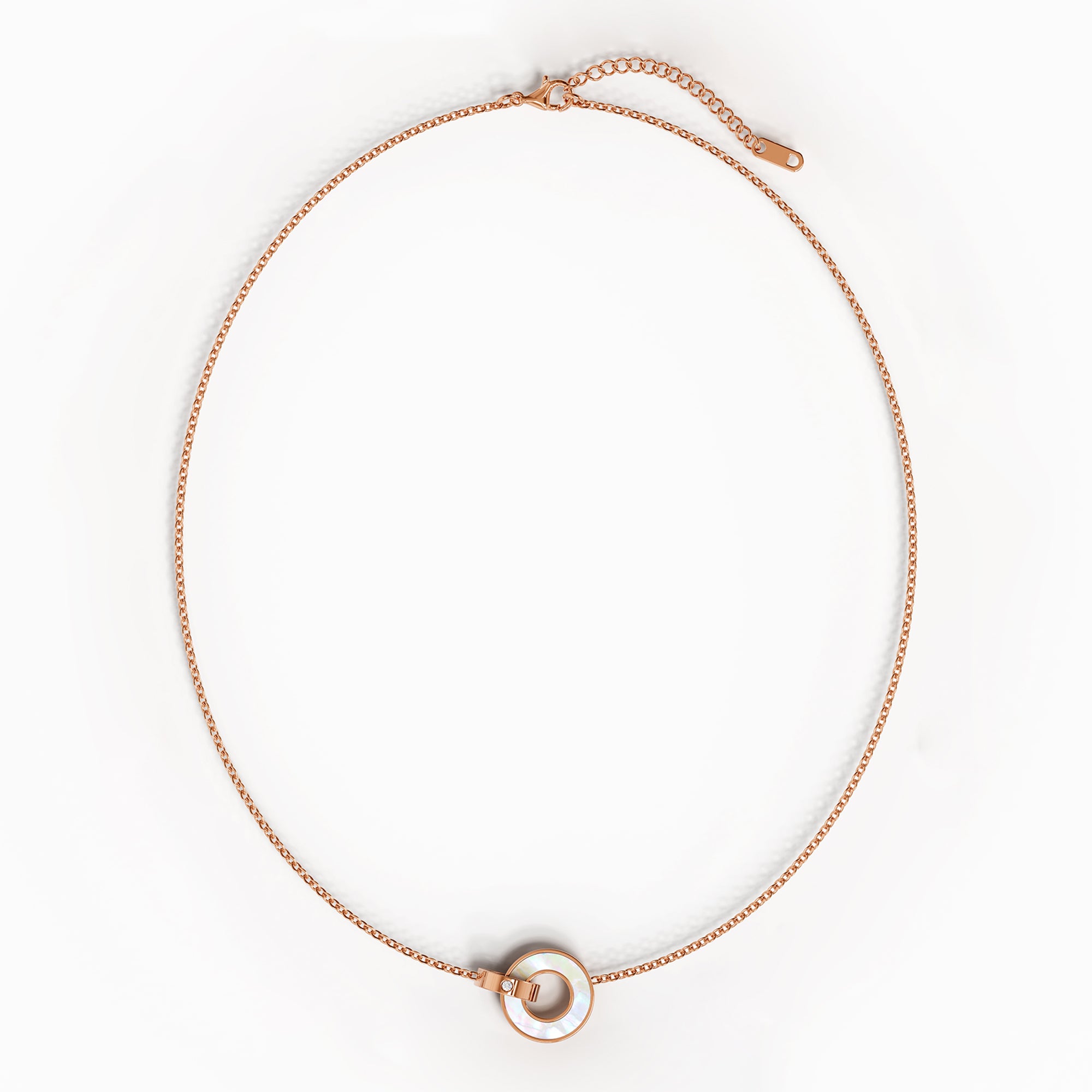 Forever Entwined Necklace in Rose Gold Plated Titanium with Genuine 0.005ct Diamond - Image 4