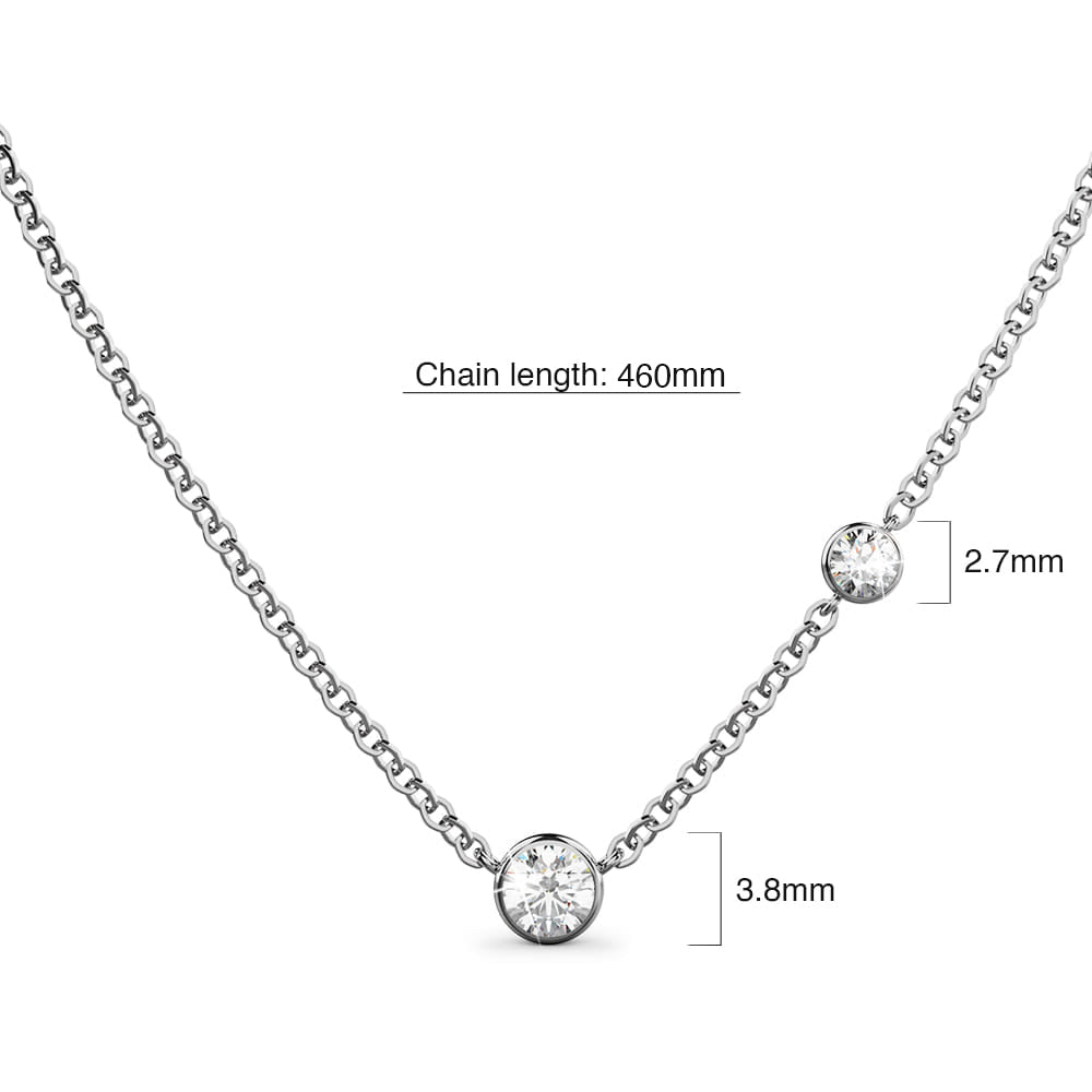 Asymmetrical Diamond Elegance Necklace Encased in 18k White Gold - Image 4