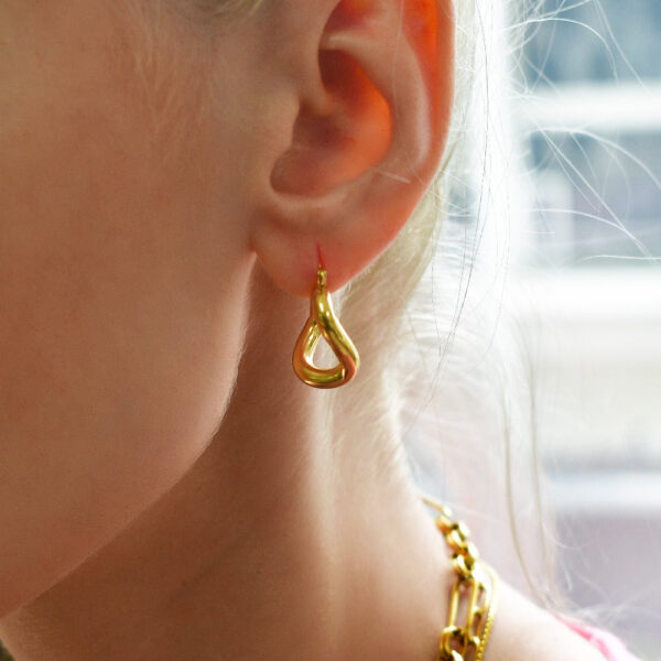 Sparkling Gold Hoop Earrings - Image 5