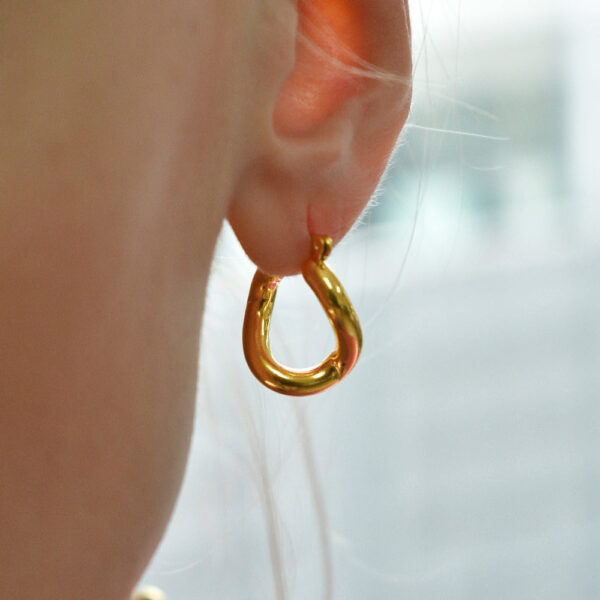 Sparkling Gold Hoop Earrings - Image 6