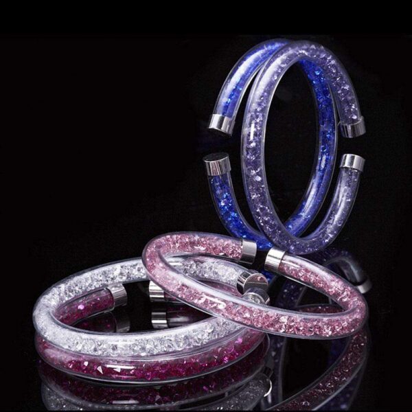 Solid 925 Sterling Silver Viva La Krystal Bangle (Blue) - Image 2