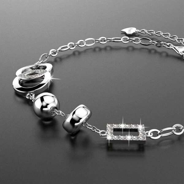 Solid 925 Sterling Silver Designer Link Bracelet - Image 2