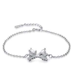 Solid 925 Sterling Silver Silver Ribbon Bracelet