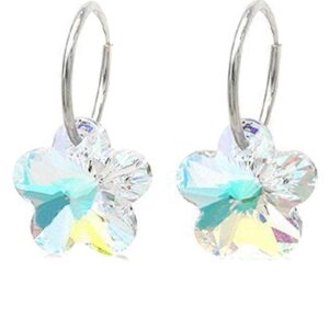 Solid 925 Sterling Silver AB Sleepers Embellished with SWAROVSKI¬Ã† Crystals