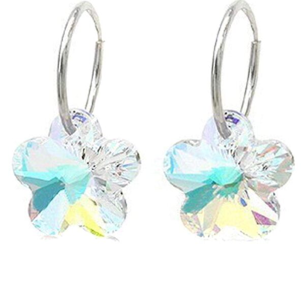 Solid 925 Sterling Silver AB Sleepers Embellished with SWAROVSKI¬Ã† Crystals