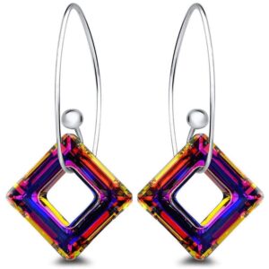 Solid 925 Sterling Silver Mystic Cube Hook V2 Earrings