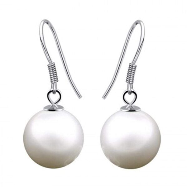 Solid 925 Sterling Silver Lady Pearl Earrings