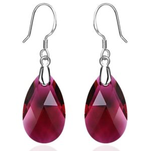 Solid 925 Sterling Silver Faceted Crystal French Hook Earrings Embellished with SWAROVSKI¬Ã† Crystals