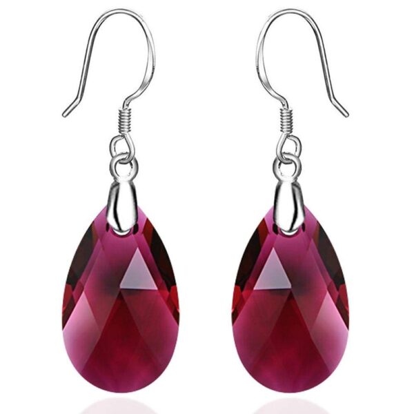 Solid 925 Sterling Silver Faceted Crystal French Hook Earrings Embellished with SWAROVSKI¬Ã† Crystals