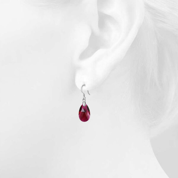 Solid 925 Sterling Silver Faceted Crystal French Hook Earrings Embellished with SWAROVSKI¬Ã† Crystals - Image 2