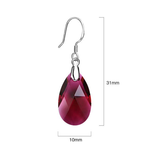 Solid 925 Sterling Silver Faceted Crystal French Hook Earrings Embellished with SWAROVSKI¬Ã† Crystals - Image 3