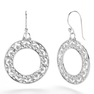 Solid 925 Sterling Silver Vintage Filigree Dangle Earrings