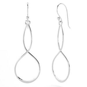 Solid 925 Sterling Silver Infinite Dangle Earrings