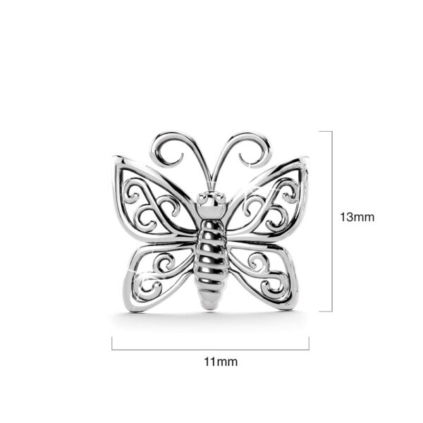 Solid 925 Sterling Silver Butterfly Stud Earrings - Image 4