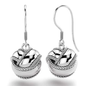 Solid 925 Sterling Silver The Knot French Hook Earrings