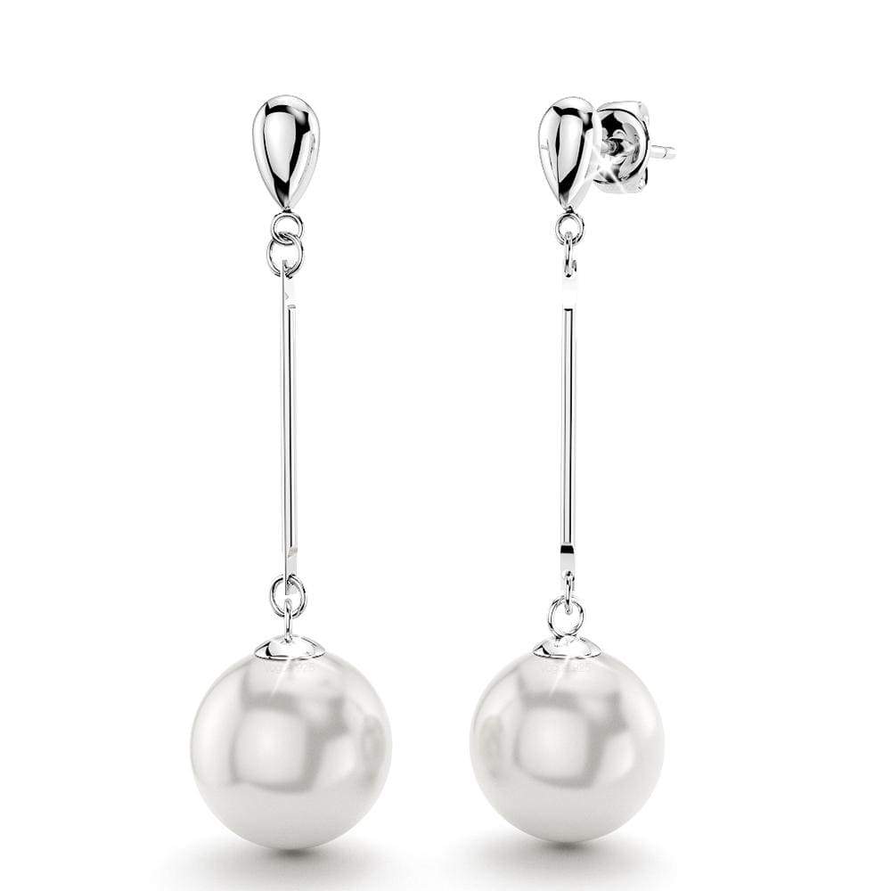 Solid 925 Sterling Silver Reko Drop Earrings Embellished with SWAROVSKI¬Ã† Crystal Pearls