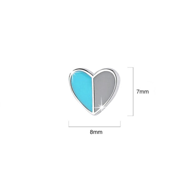 Solid 925 Sterling Silver Harmonious Turqoise Love Earrings - Image 3