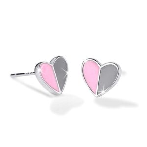 Solid 925 Sterling Silver Harmonious Pink Love Earrings