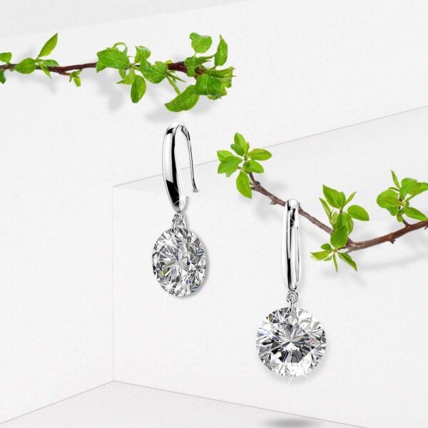 Solid 925 Sterling Silver Meru Hook Earrings - Image 4
