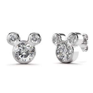 Solid 925 Sterling Silver Mickey Earrings
