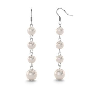 Solid 925 Sterling Silver Cascade Earrings Embellished with SWAROVSKI® Crystal Pearls