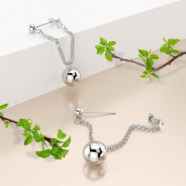 Solid 925 Sterling Silver Orbital Earrings - Image 2
