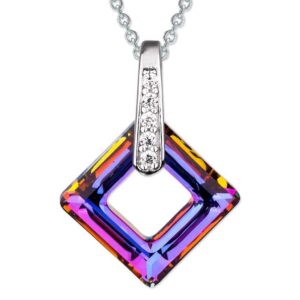 Solid 925 Sterling Silver Mystical Cubic Pendant Embellished with SWAROVSKI¬¨ˆšÃœ Crystals