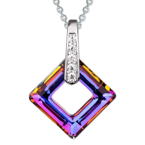 Solid 925 Sterling Silver Mystical Cubic Pendant Embellished with SWAROVSKI¬¨ˆšÃœ Crystals
