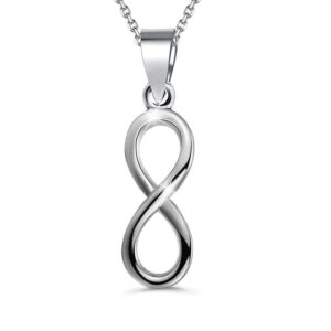 Solid 925 Sterling Silver Highly Polished Infinity Pendant