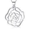 Solid 925 Sterling Silver Rose Pendant