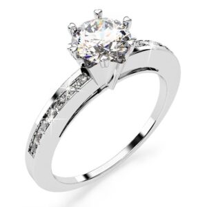 Solid 925 Sterling Silver Simulated Diamond Ring