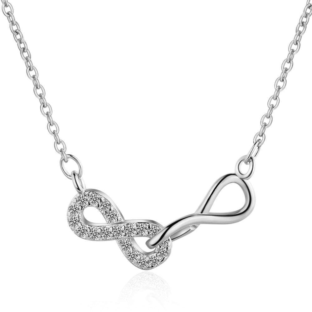 Double Infinity Friendship Forever Necklace White Gold