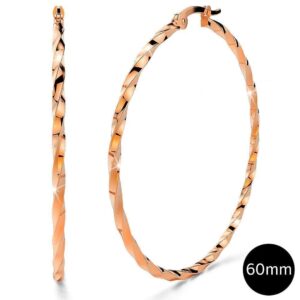Rose Gold Twisted Hoop Earrings